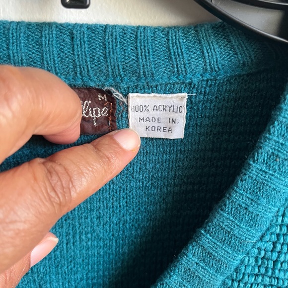 Vintage Velour Pullover Sweater Thick Chunky Warm Cozy Textured Boho Size Medium - Picture 6 of 9